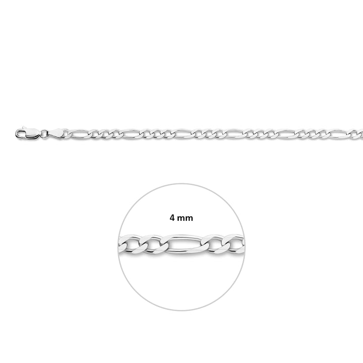 Zilveren armband figaro 4mm | 19cm