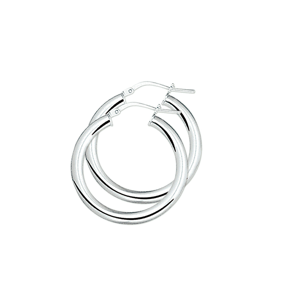 Zilveren oorringen ronde buis | 25x4mm