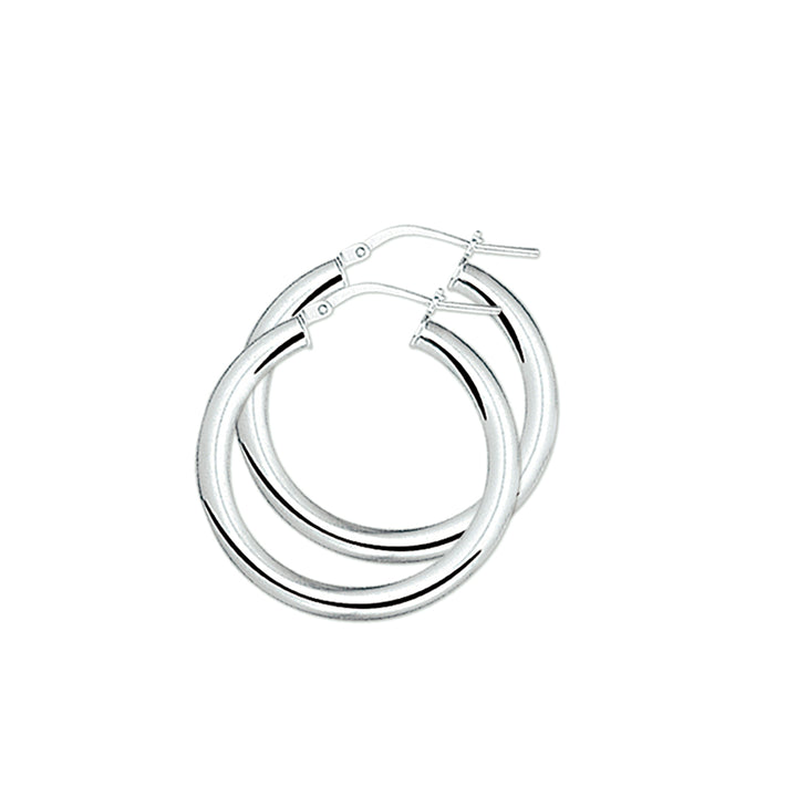 Zilveren oorringen ronde buis | 25x4mm