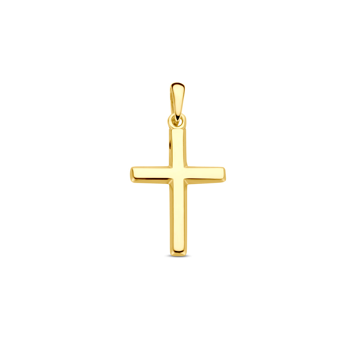 14krt geelgouden hanger kruis 17x12mm