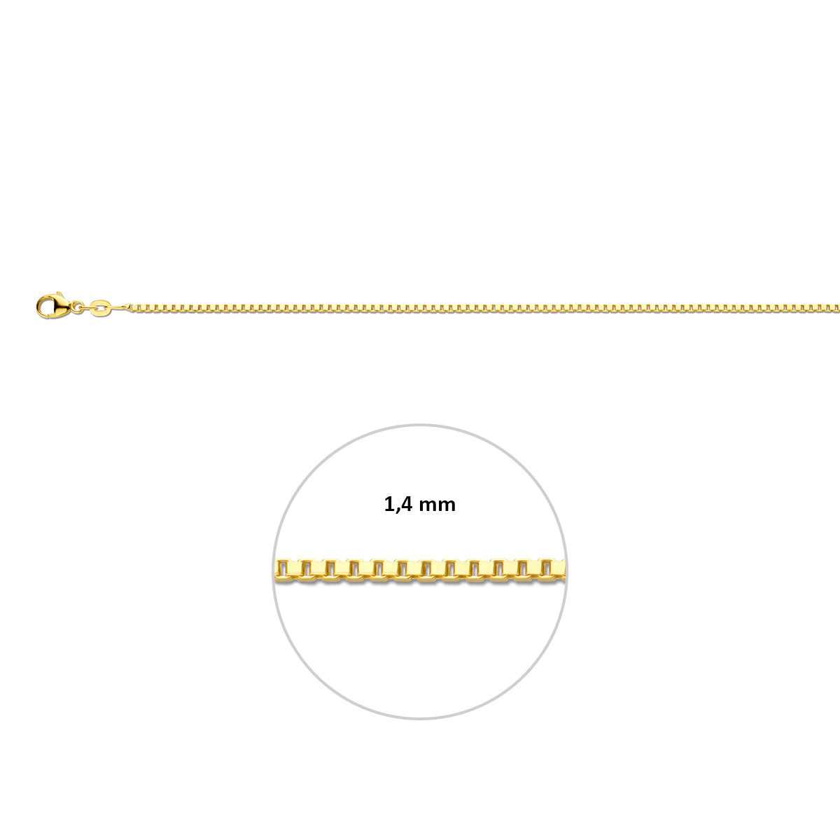 14krt geelgouden collier venetiaans 1,4mm