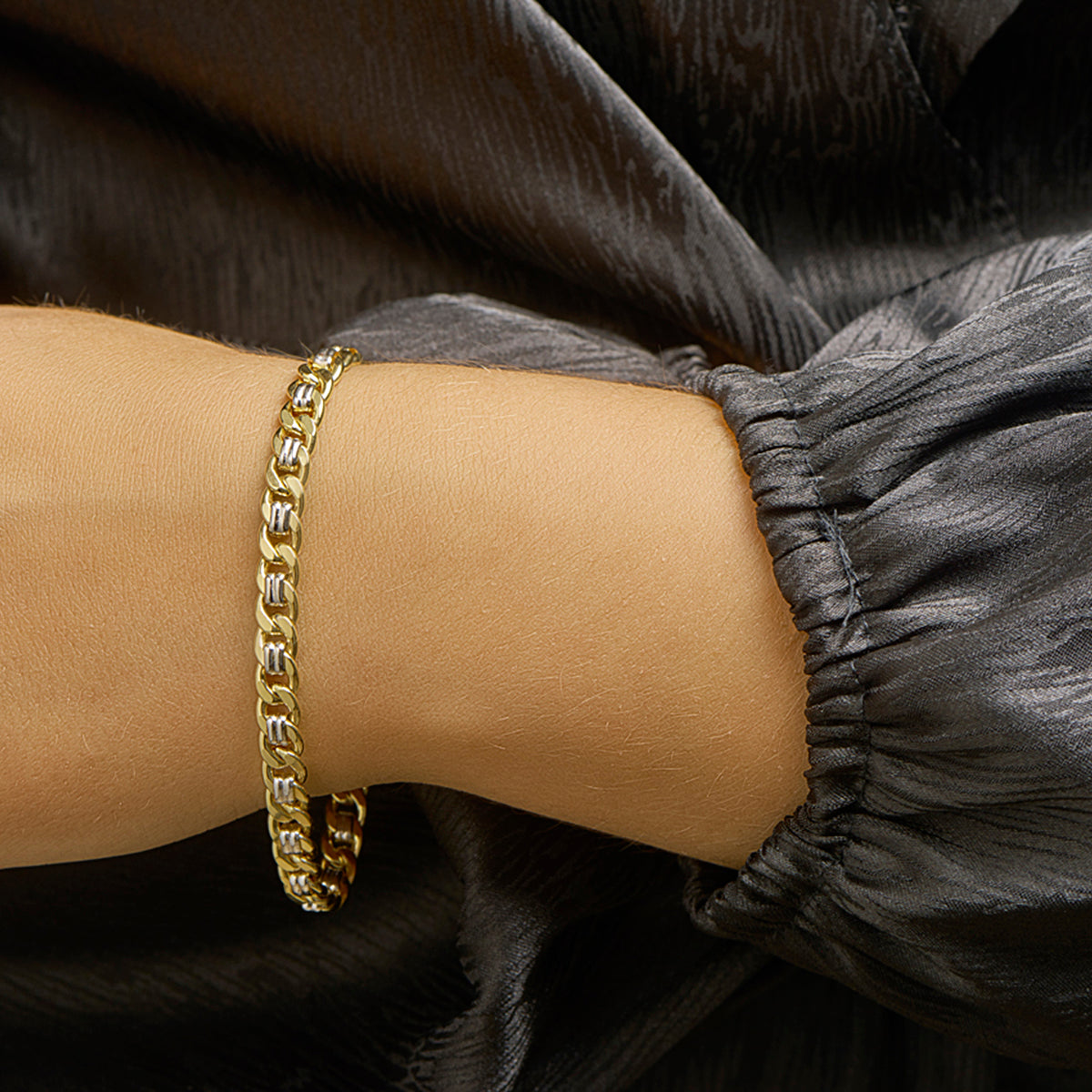 Silgold armband geslepen gourmette 6,2 mm | 19 cm