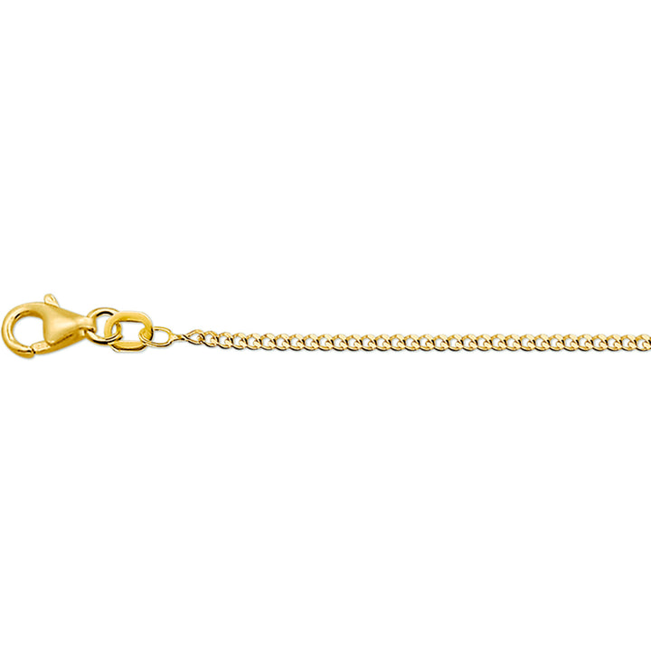 14krt geelgouden collier gourmette 4-zijdes geslepen 38cm