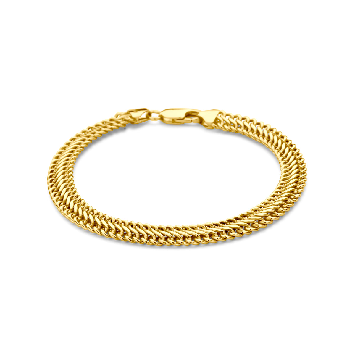 Silgold armband dubbel gourmette 6,5mm | 18,5cm