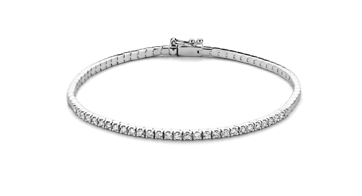 14krt witgouden armband met diamant 0,58ct - 18cm