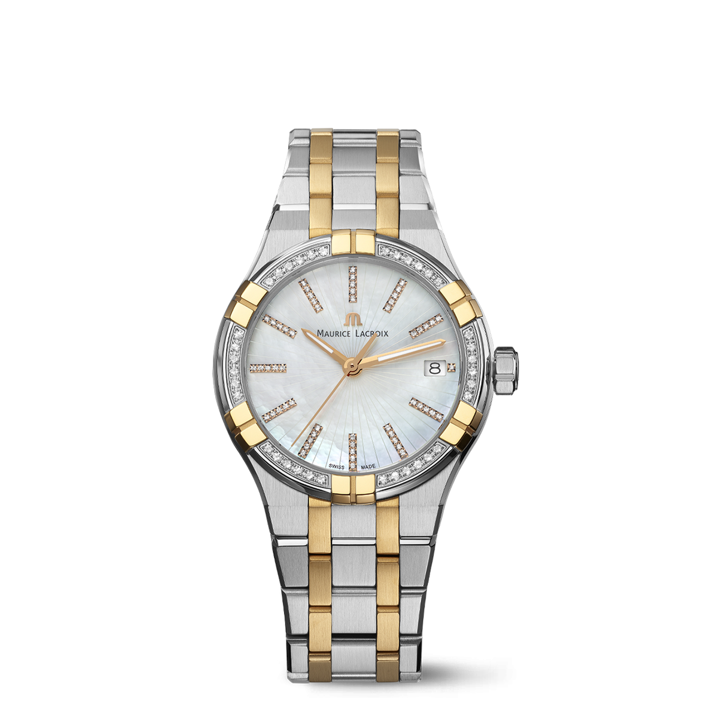 MAURICE LACROIX AIKON QUARTZ DATE 35MM DIAMONDS AI1106-PVPD2-170-1