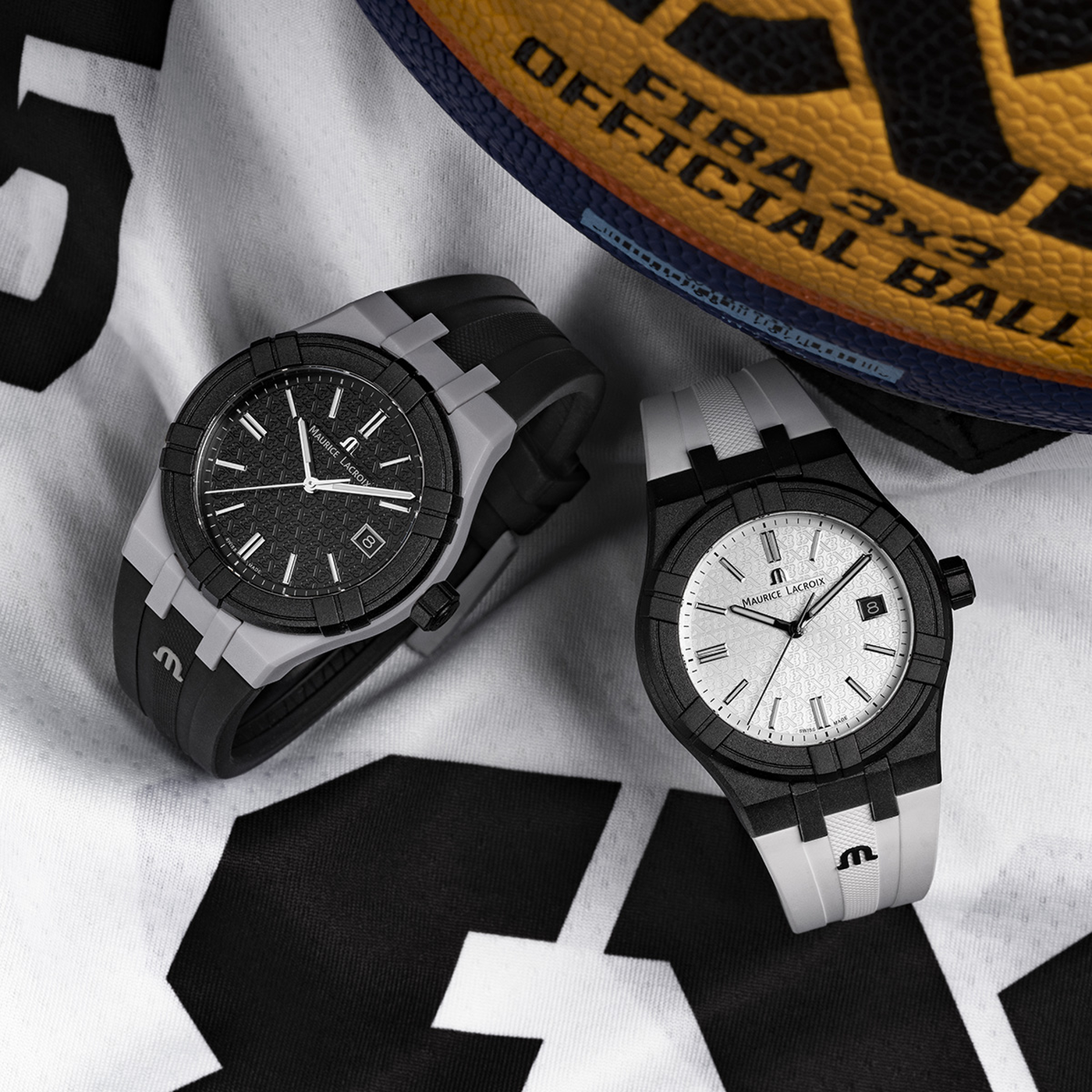 MAURICE LACROIX AIKON TIDE 40MM SPECIAL EDITION FIBA 3X3 WHITE/BLACK AI2008-00YZ1-000-0