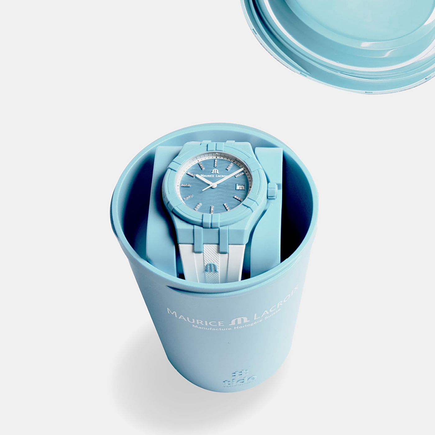 MAURICE LACROIX AIKON TIDE 40MM BLUE/WHITE DIAMONDS AI2008-AAAA1-3A0-0