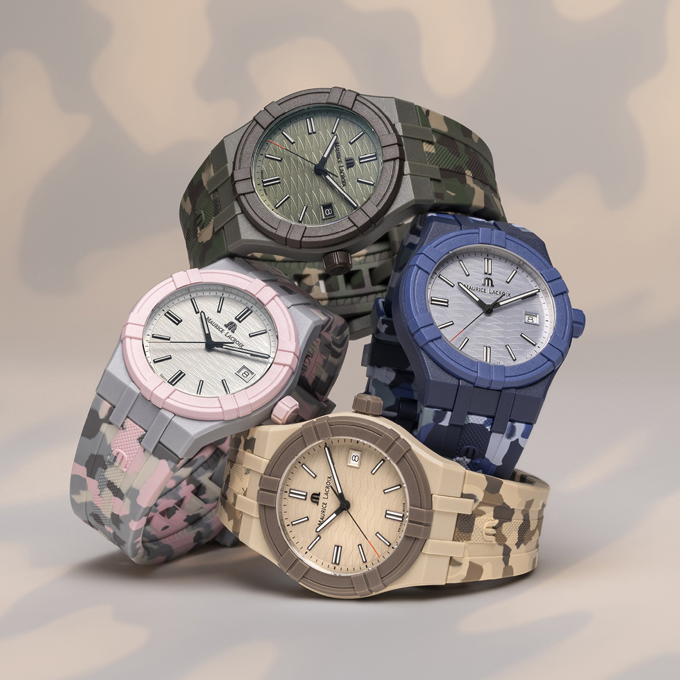 MAURICE LACROIX AIKON #TIDE CAMO BLUE LIMITED EDITION 1000PCS AI2008-B88AZ-000-0