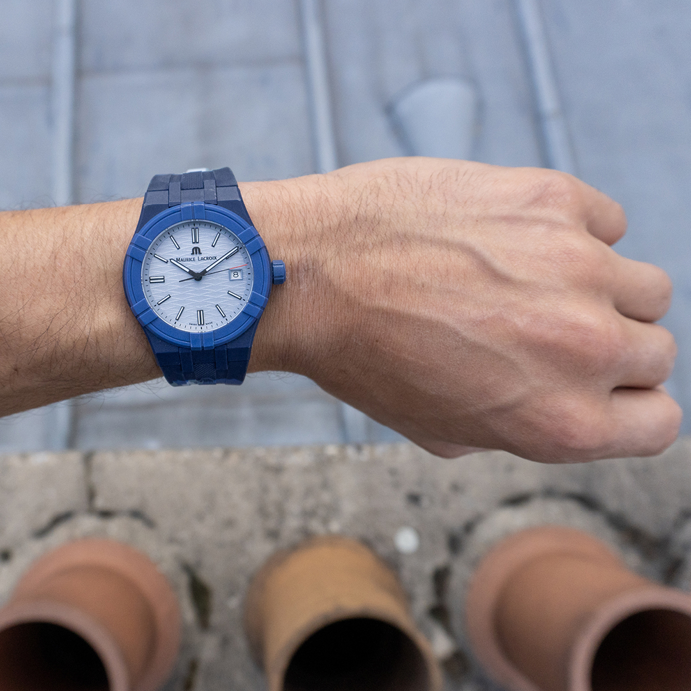 MAURICE LACROIX AIKON #TIDE CAMO BLUE LIMITED EDITION 1000PCS AI2008-B88AZ-000-0