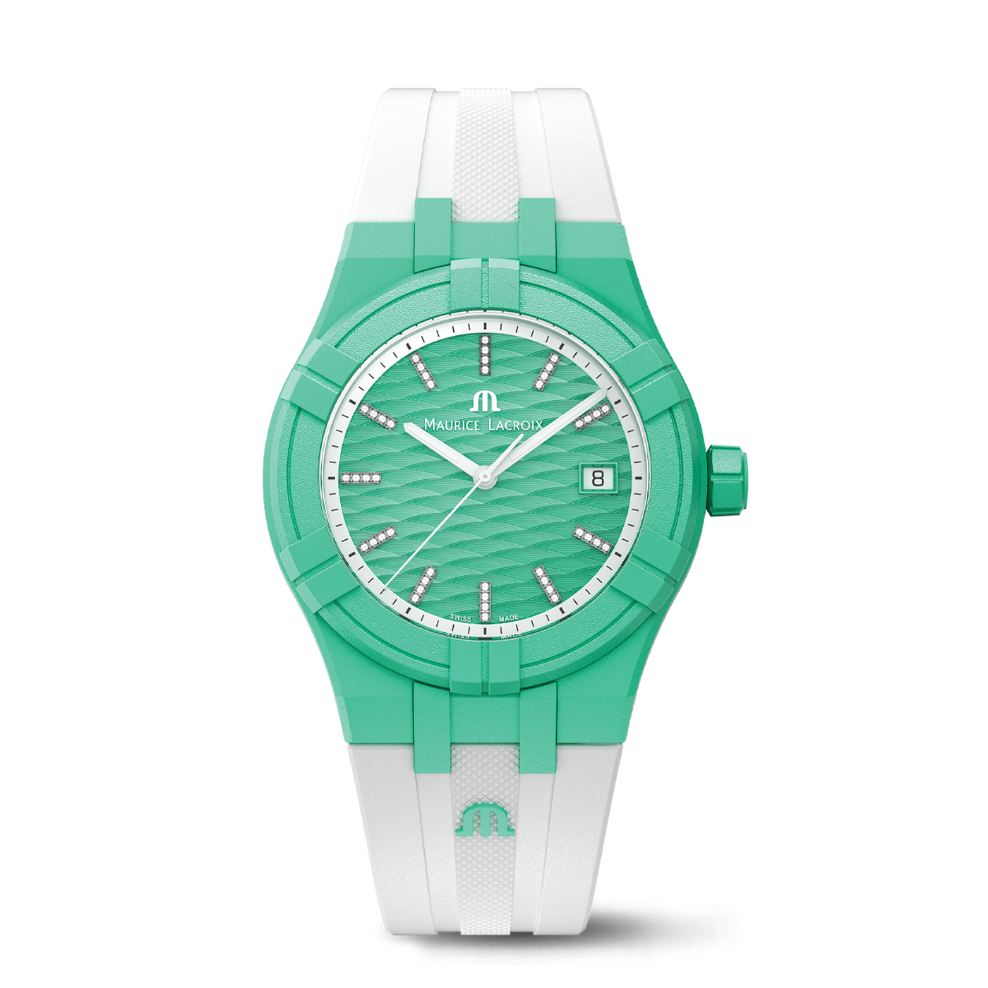 MAURICE LACROIX AIKON TIDE 40MM GREEN/WHITE DIAMONDS AI2008-CCCC1-3A0-0