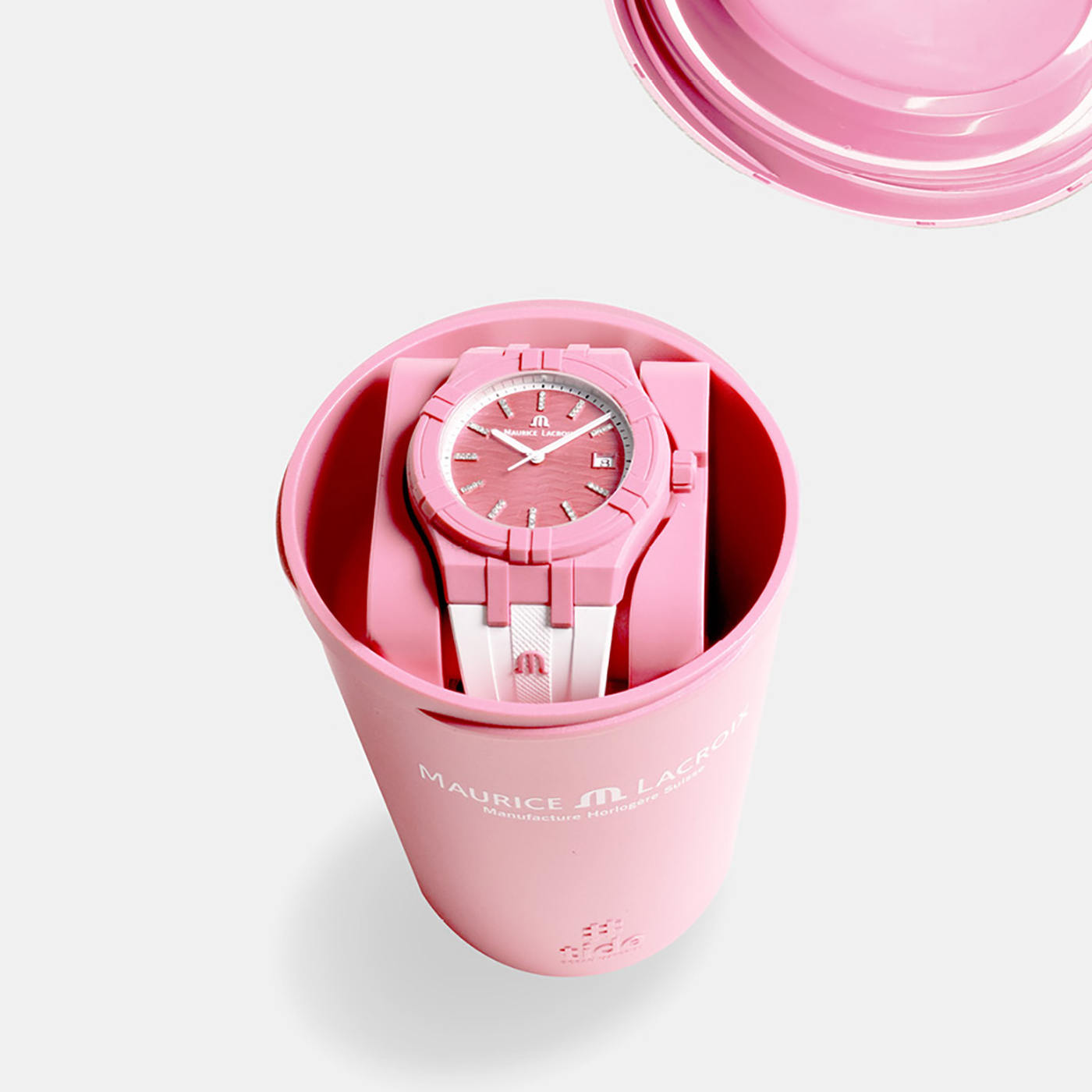 MAURICE LACROIX AIKON TIDE 40MM PINK/WHITE DIAMONDS AI2008-EEEE1-3A0-0