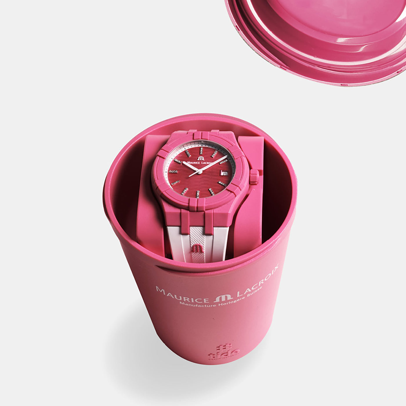 MAURICE LACROIX AIKON TIDE 40MM FUCHSIA/WHITE DIAMONDS AI2008-FFFF1-3A0-0