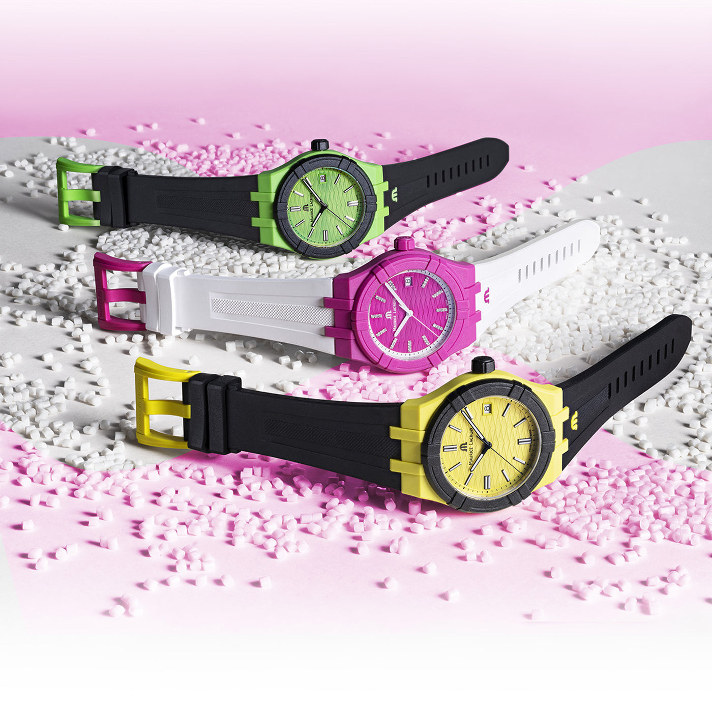 MAURICE LACROIX AIKON TIDE 40MM FUCHSIA/WHITE DIAMONDS AI2008-FFFF1-3A0-0