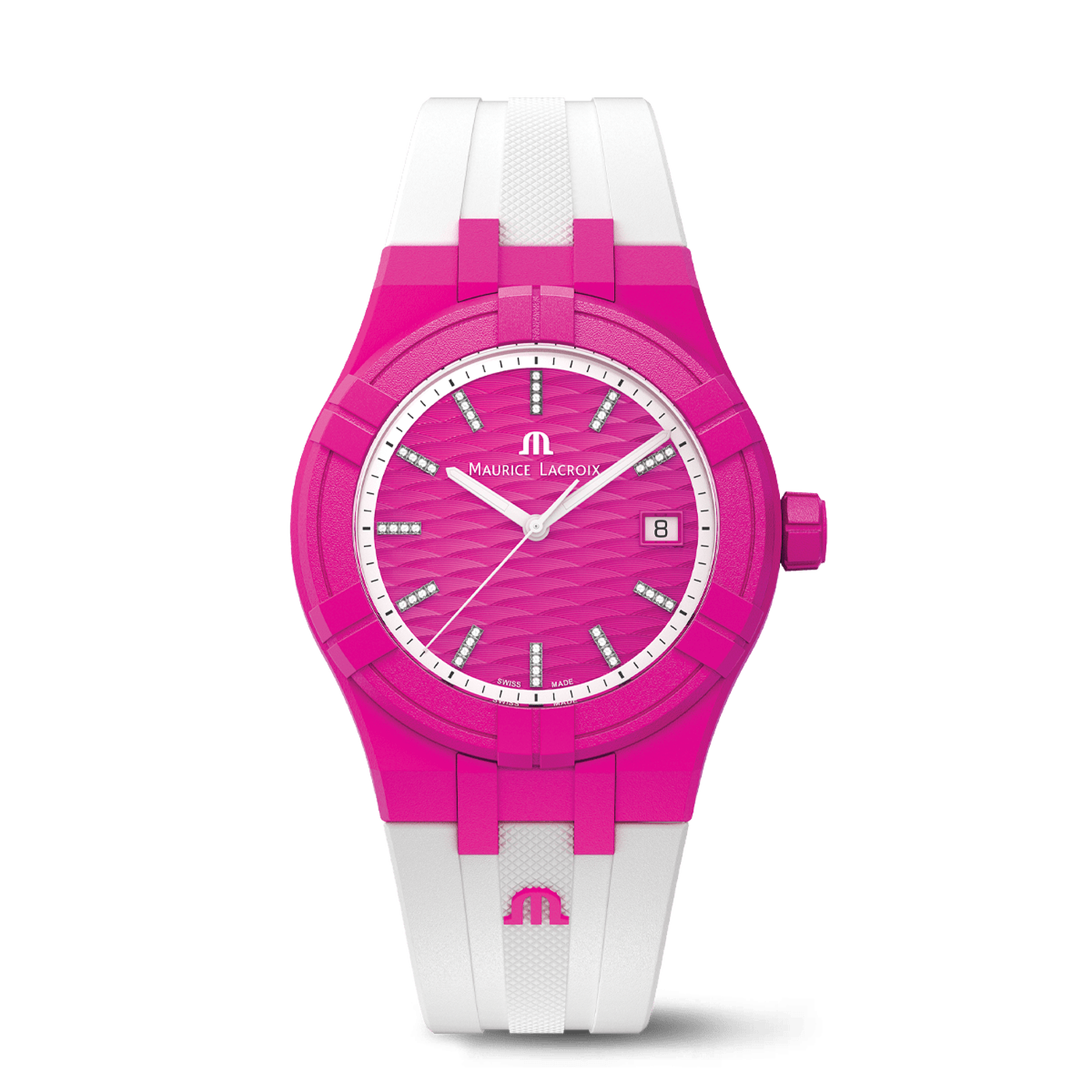 MAURICE LACROIX AIKON TIDE 40MM FUCHSIA/WHITE DIAMONDS AI2008-FFFF1-3A0-0