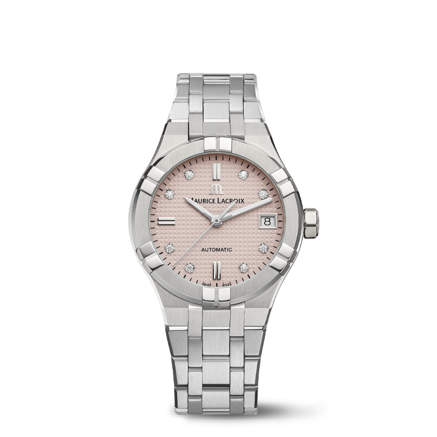 MAURICE LACROIX AIKON AUTOMATIC DATE 35MM PINK SET LIMITED EDITION 888PCS AI6006-SS00F-550-E