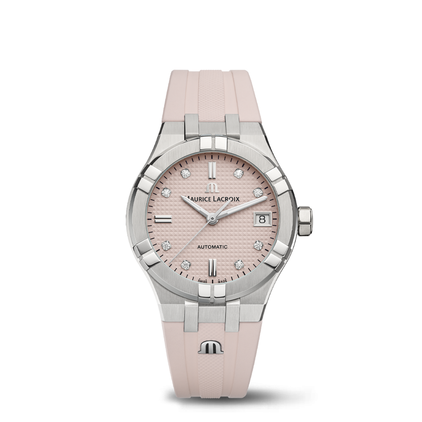 MAURICE LACROIX AIKON AUTOMATIC DATE 35MM PINK SET LIMITED EDITION 888PCS AI6006-SS00F-550-E