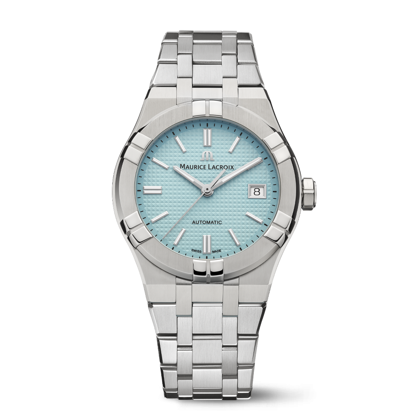MAURICE LACROIX AIKON AUTOMATIC DATE 39MM TURQUOISE SET LIMITED EDITION 888PCS AI6007-SS00F-431-C