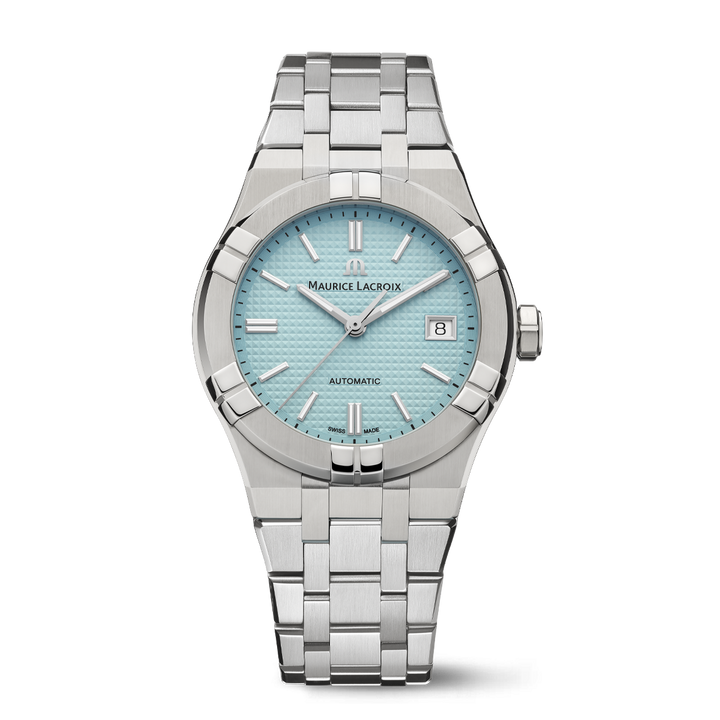 MAURICE LACROIX AIKON AUTOMATIC DATE 39MM TURQUOISE SET LIMITED EDITION 888PCS AI6007-SS00F-431-C