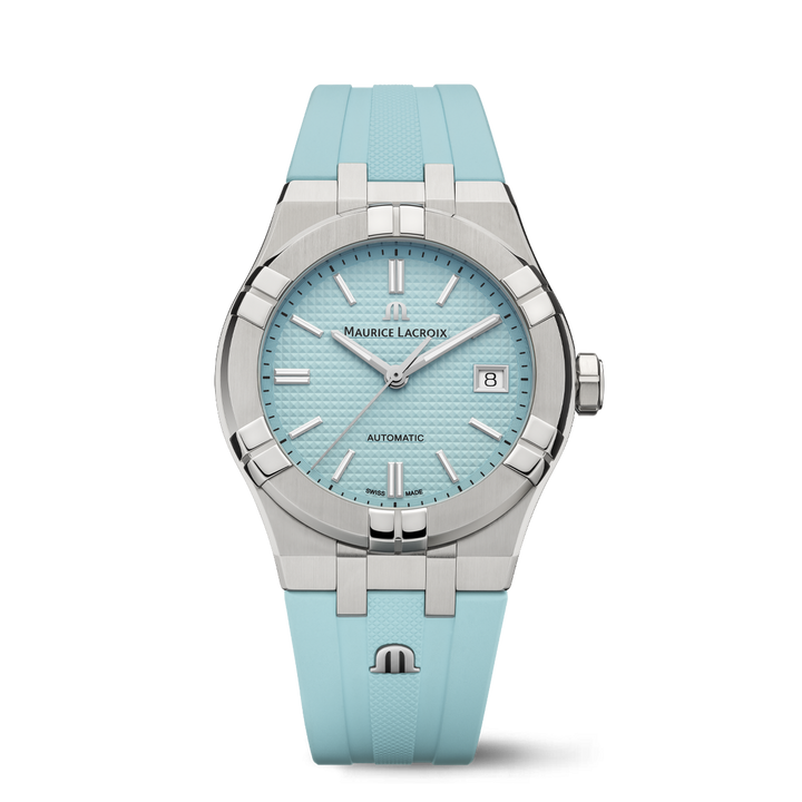 MAURICE LACROIX AIKON AUTOMATIC DATE 39MM TURQUOISE SET LIMITED EDITION 888PCS AI6007-SS00F-431-C