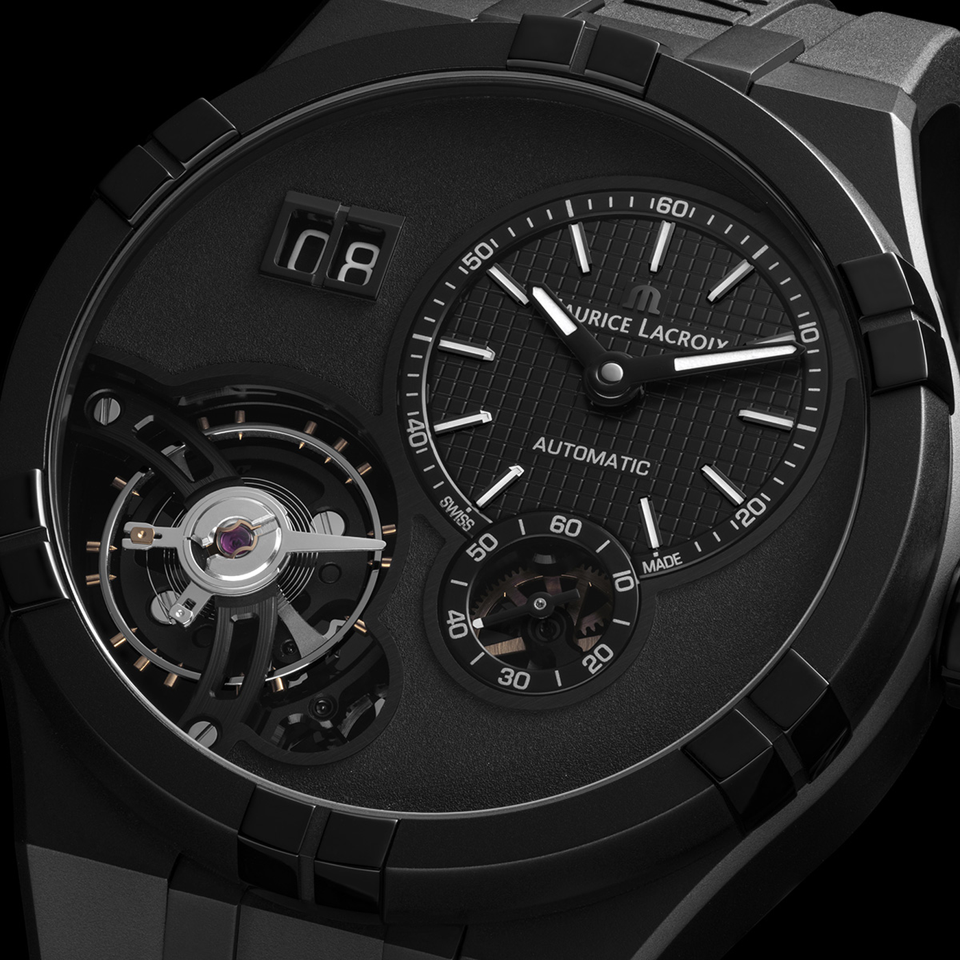 MAURICE LACROIX AIKON AUTOMATIC MASTER GRAND DATE BLACK AI6118-DLB0B-330-2