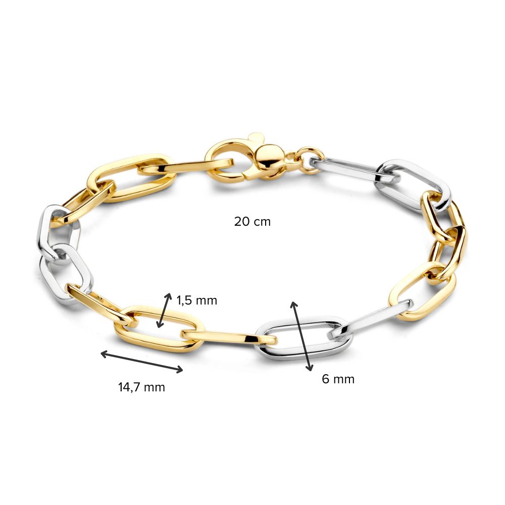 Bicolor gouden armband 20cm - VSJ0006