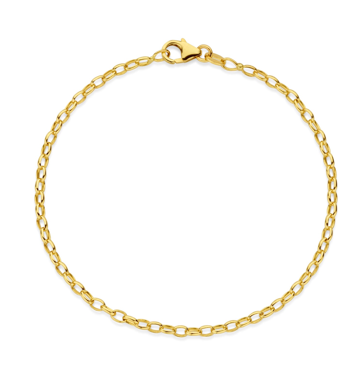 14krt geelgouden schakelarmband 2,5mm|  18cm | massief - Hangleaf open | Initiaal N | Ovalia hart