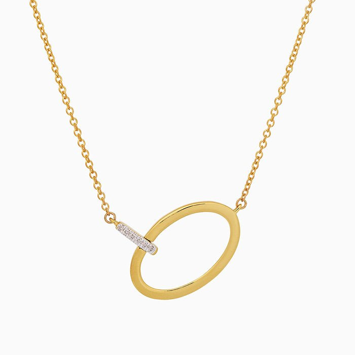 14krt geelgouden collier met briljant hanger 6-0.03ct G-VS