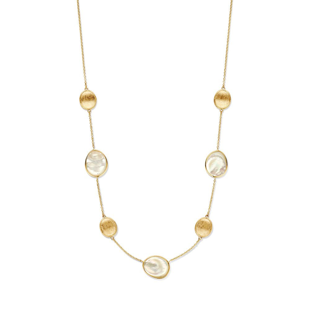 14krt geelgouden collier met parelmoer 13mm | 45cm