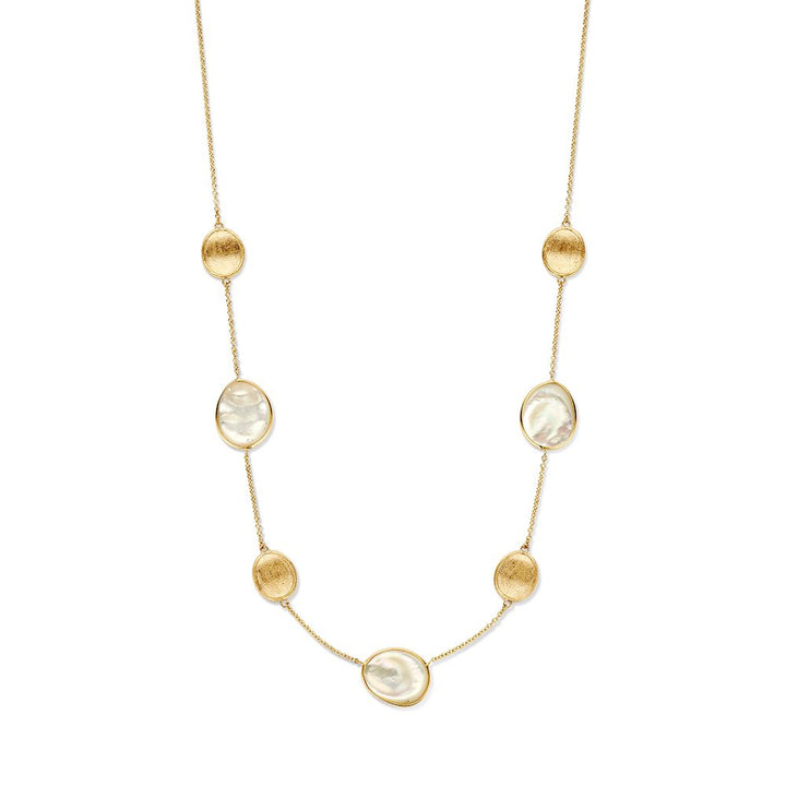 14krt geelgouden collier met parelmoer 13mm | 45cm