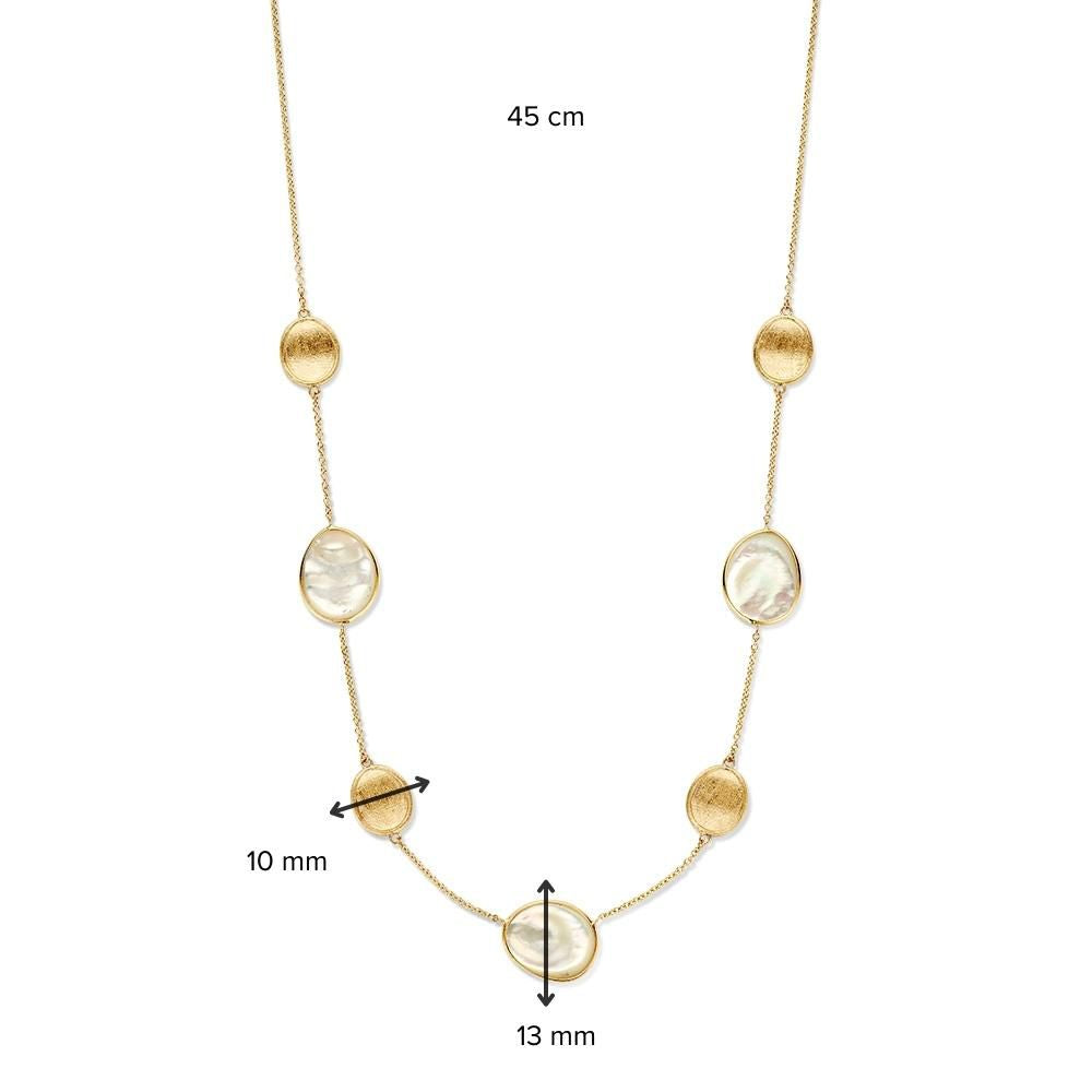 14krt geelgouden collier met parelmoer 13mm | 45cm