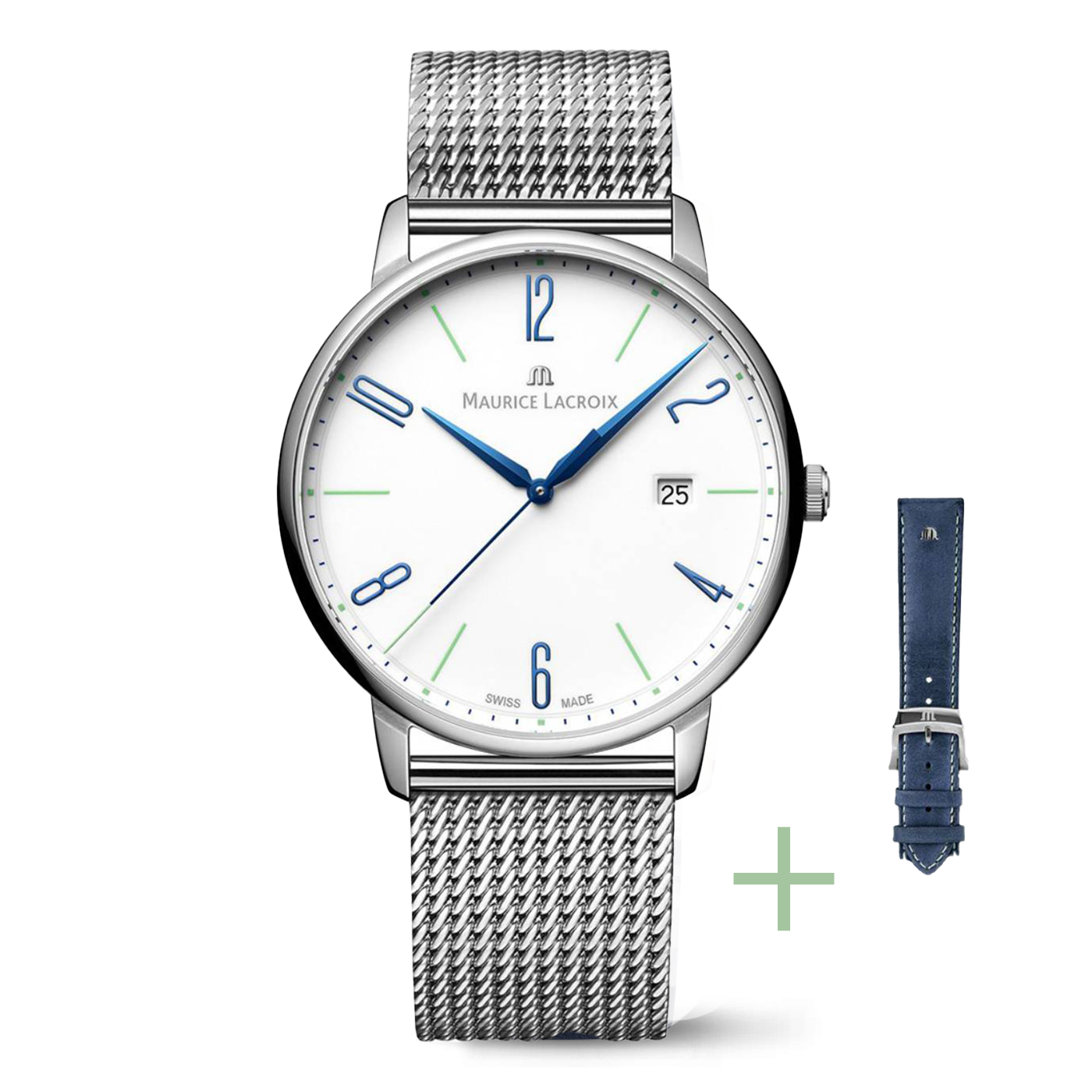 MAURICE LACROIX ELIROS 25TH ANNIVERSARY DATE 40MM SET EL1118-SS00E-120-C