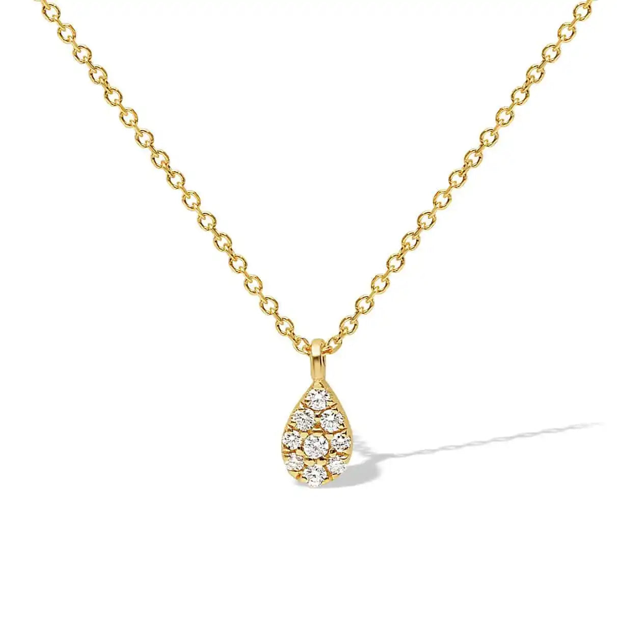 14krt geelgouden collier met diamant hanger 13-0.11ct HSI  | 41-43-45cm