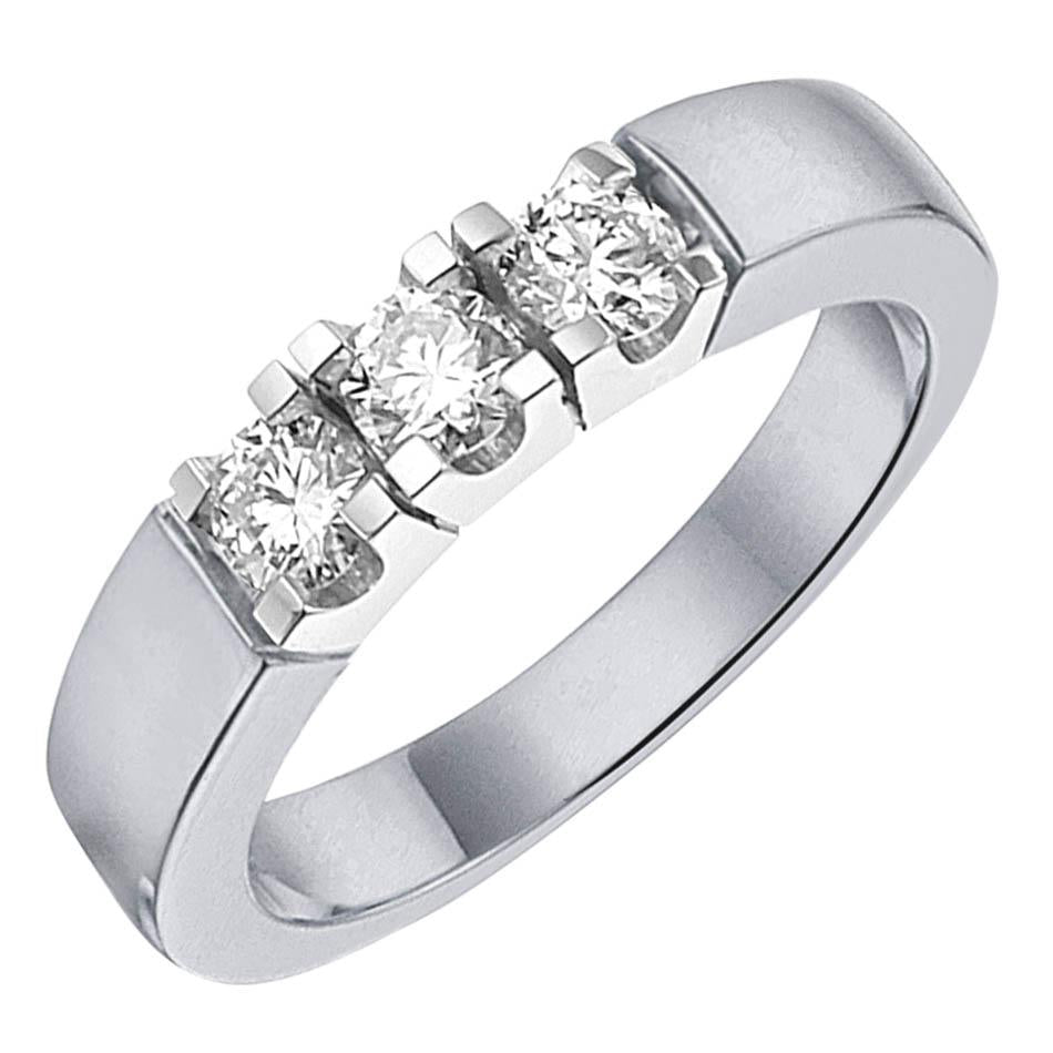 14krt witgouden memoire ring 3-0.54ct GVS