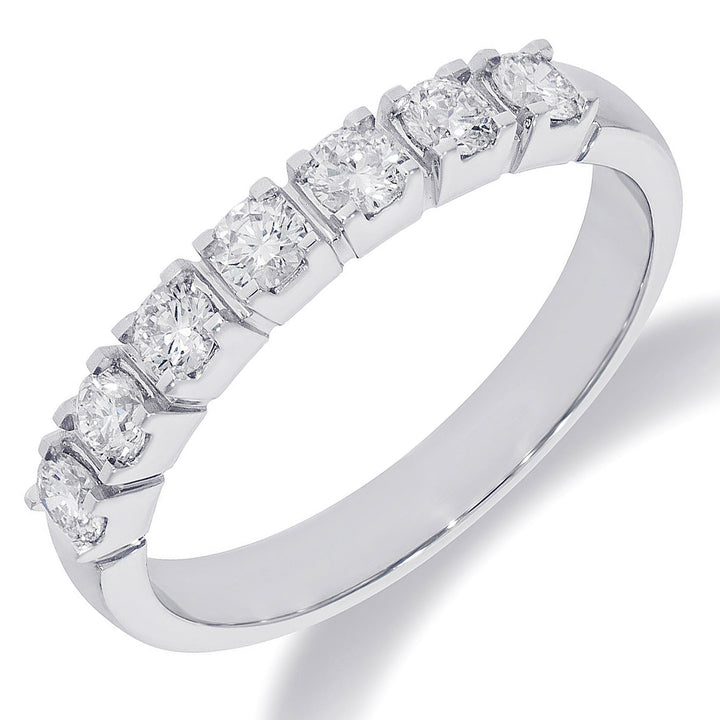 14krt witgouden memoire ring met LG 7-0.63ct DVVS