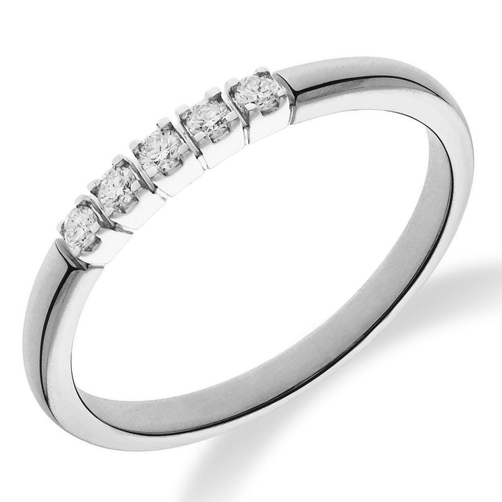 14krt witgouden memoire ring 5-0.10ct HSI