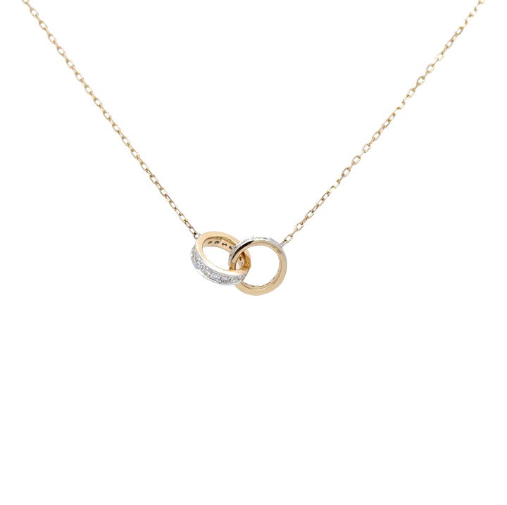 14krt geelgouden collier met diamant 34-0.24ct HSI | 45cm