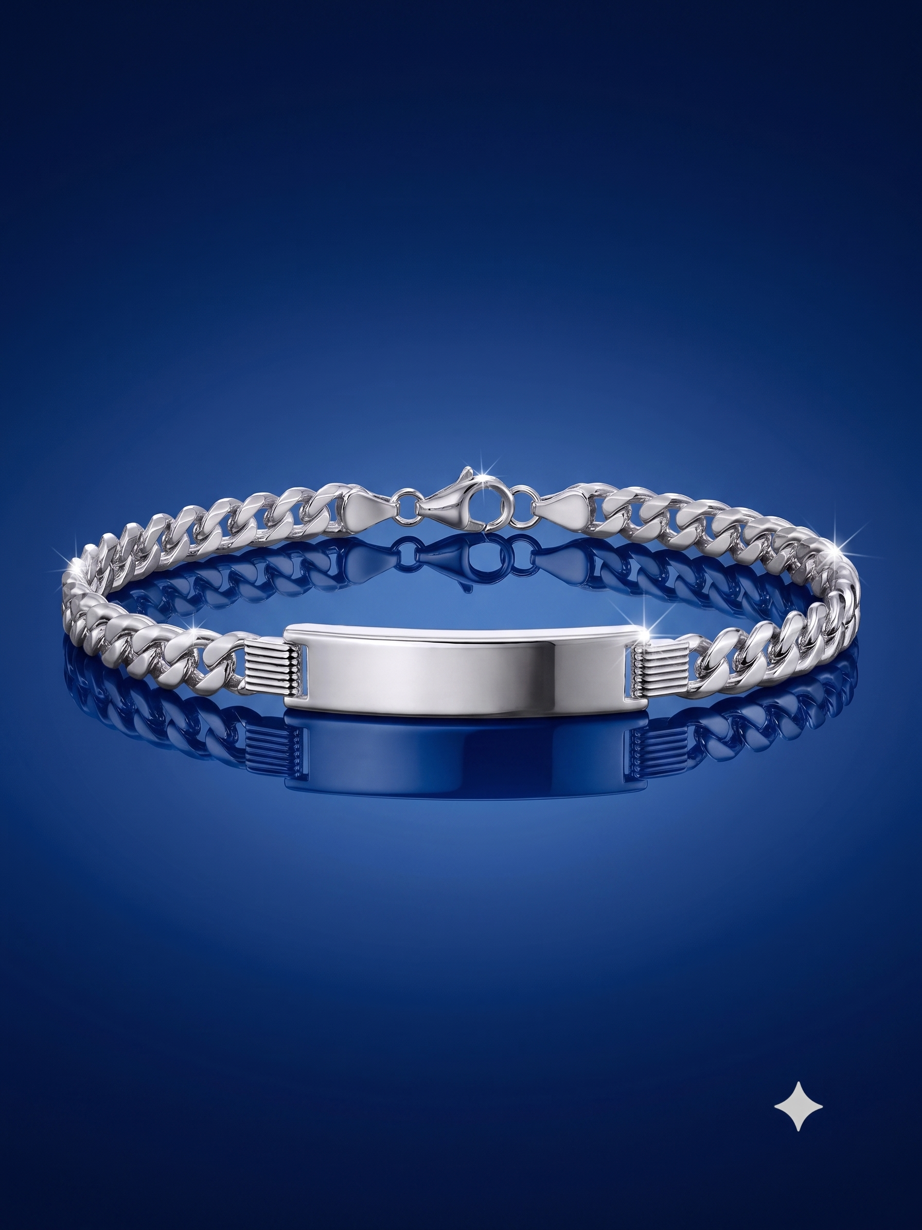 Zilveren graveerarmband gourmette plaat 8mm | 21cm