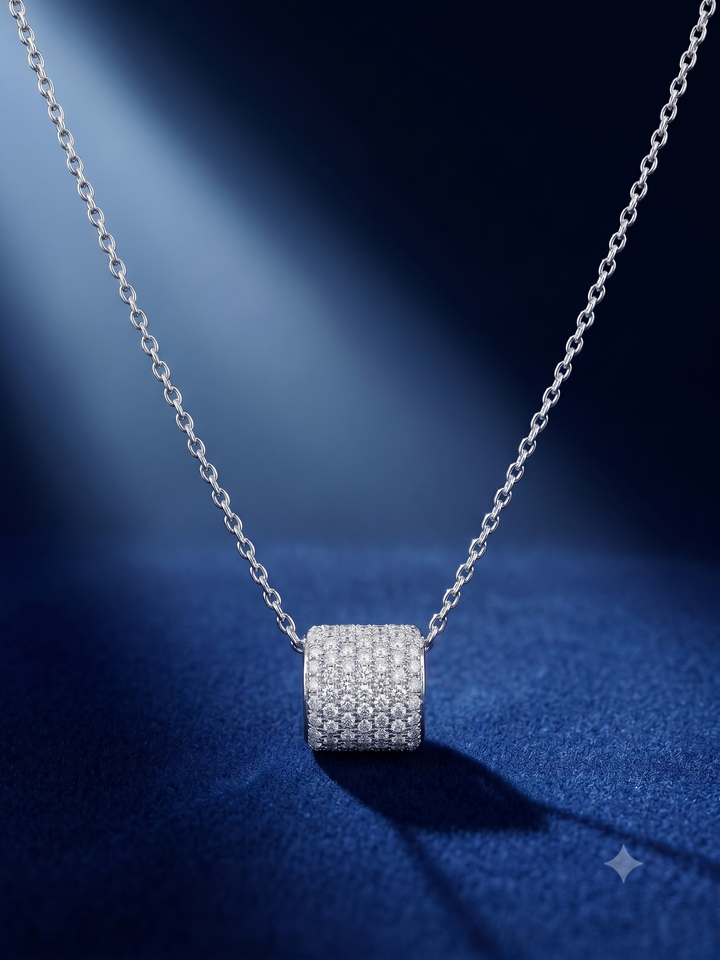 14krt witgouden collier met briljant 0.75ct HSI | 45cm