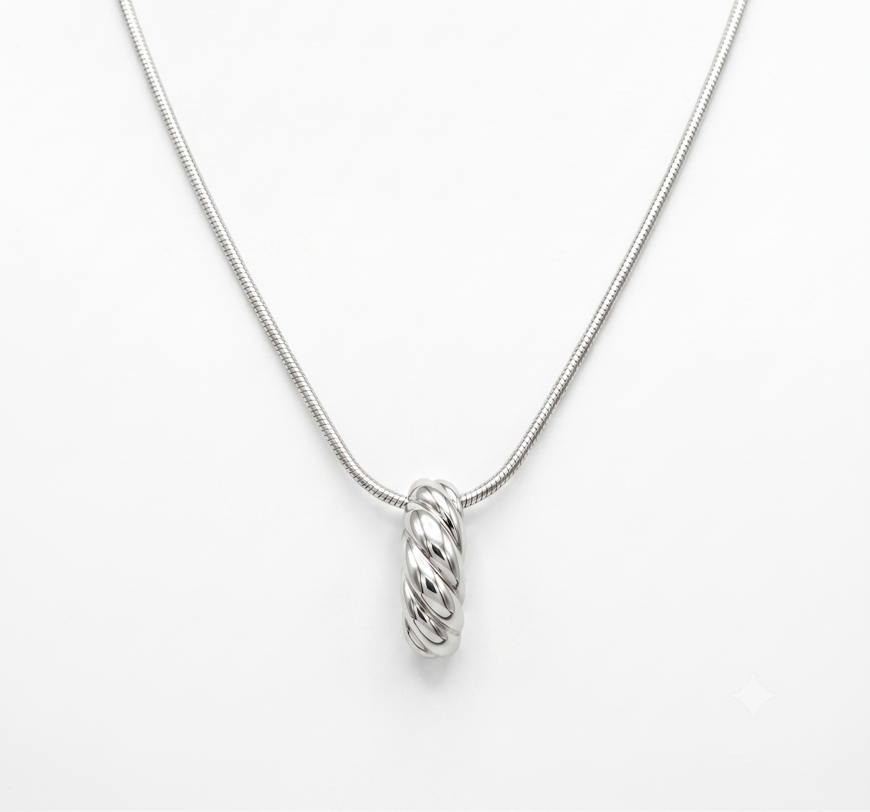 Zilveren collier slang met hanger fantasie  | 42cm