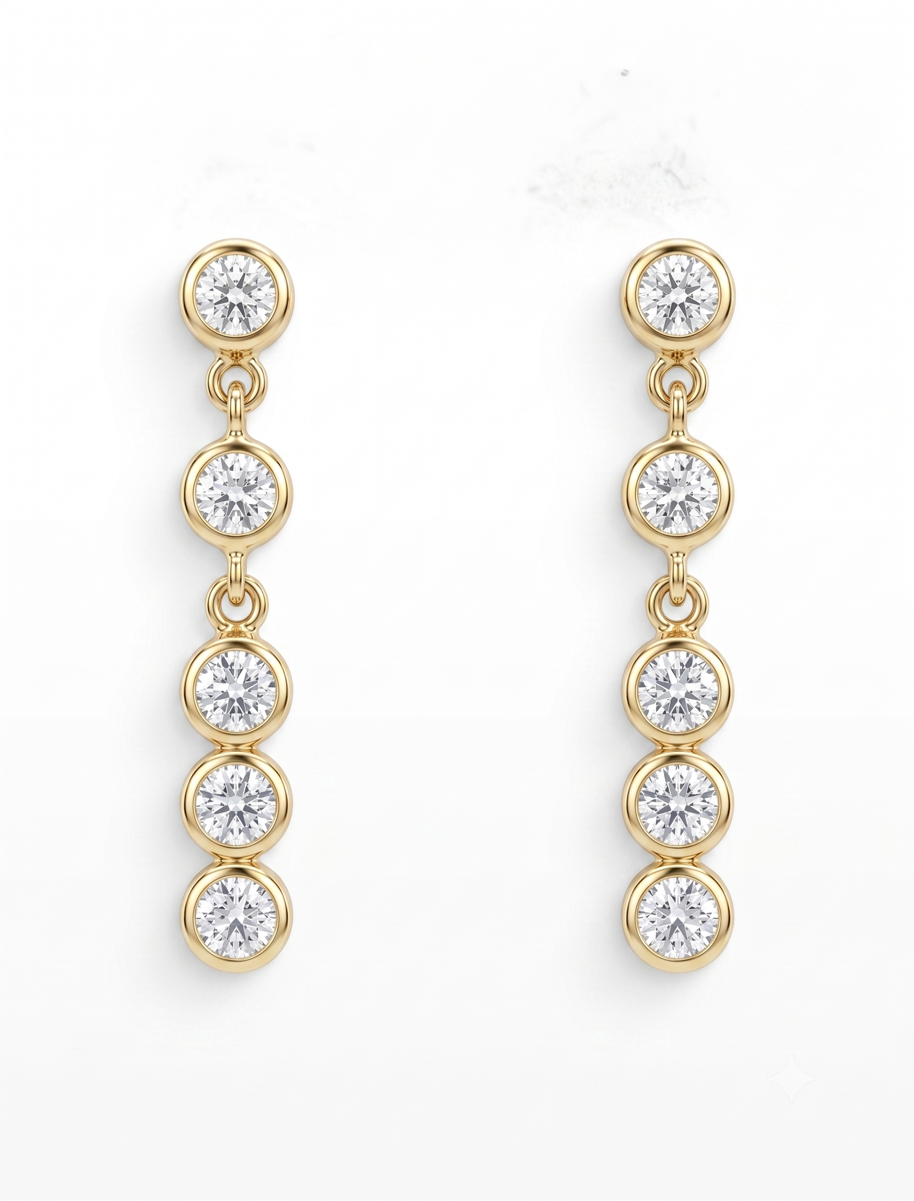 14krt geelgouden oorhangers zirkonia | 19x3mm