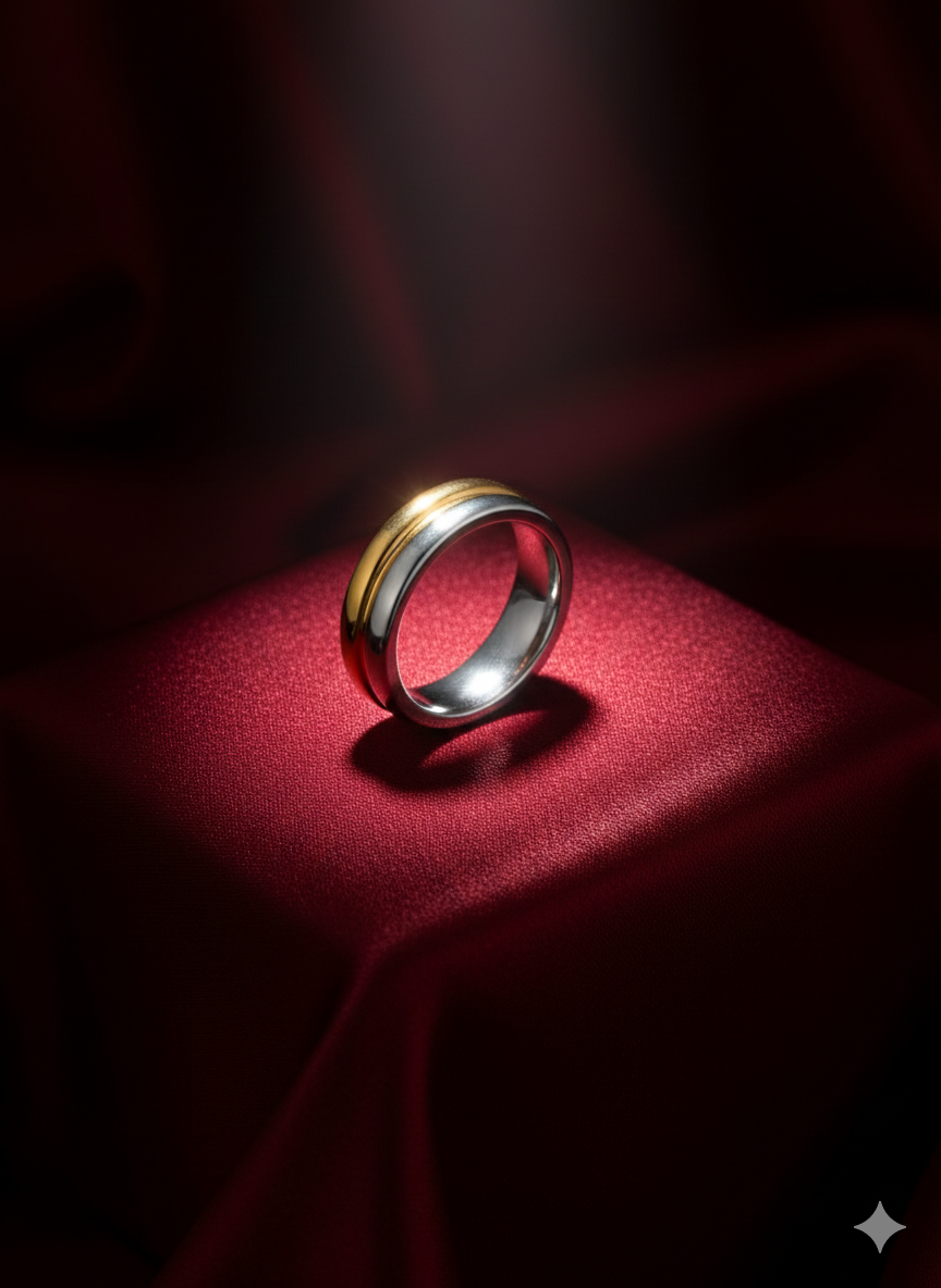 14krt bicolorgouden ring | 7mm