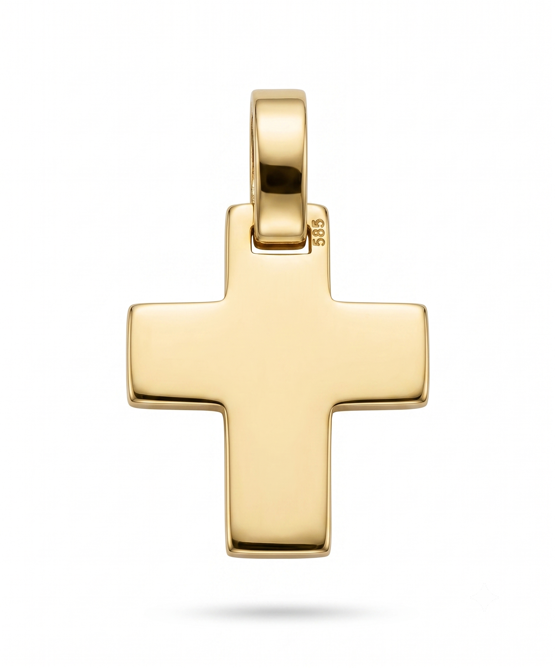 14krt geelgouden hanger kruis 13x11,5mm