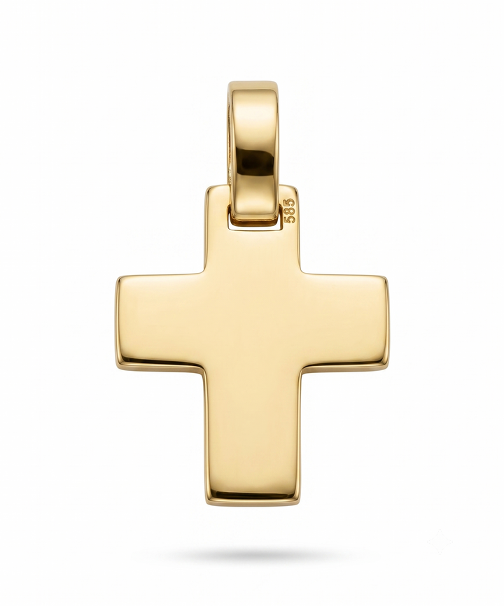 14krt geelgouden hanger kruis 13x11,5mm