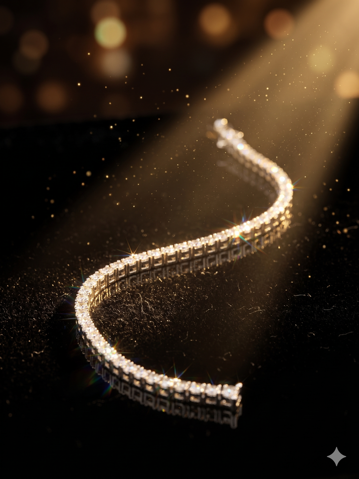 14krt witgouden tennisarmband met diamant 67-1,00ct GSI | 17,5cm