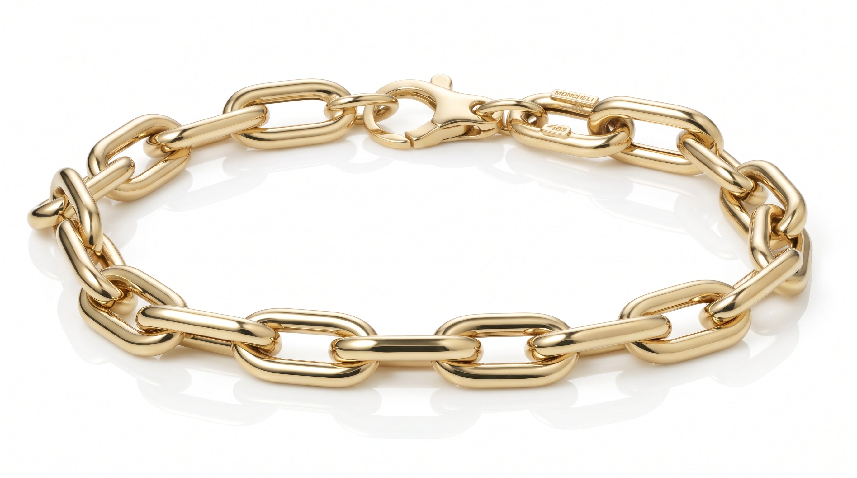 Monzario - 14krt geelgouden armband 7mm | 19cm
