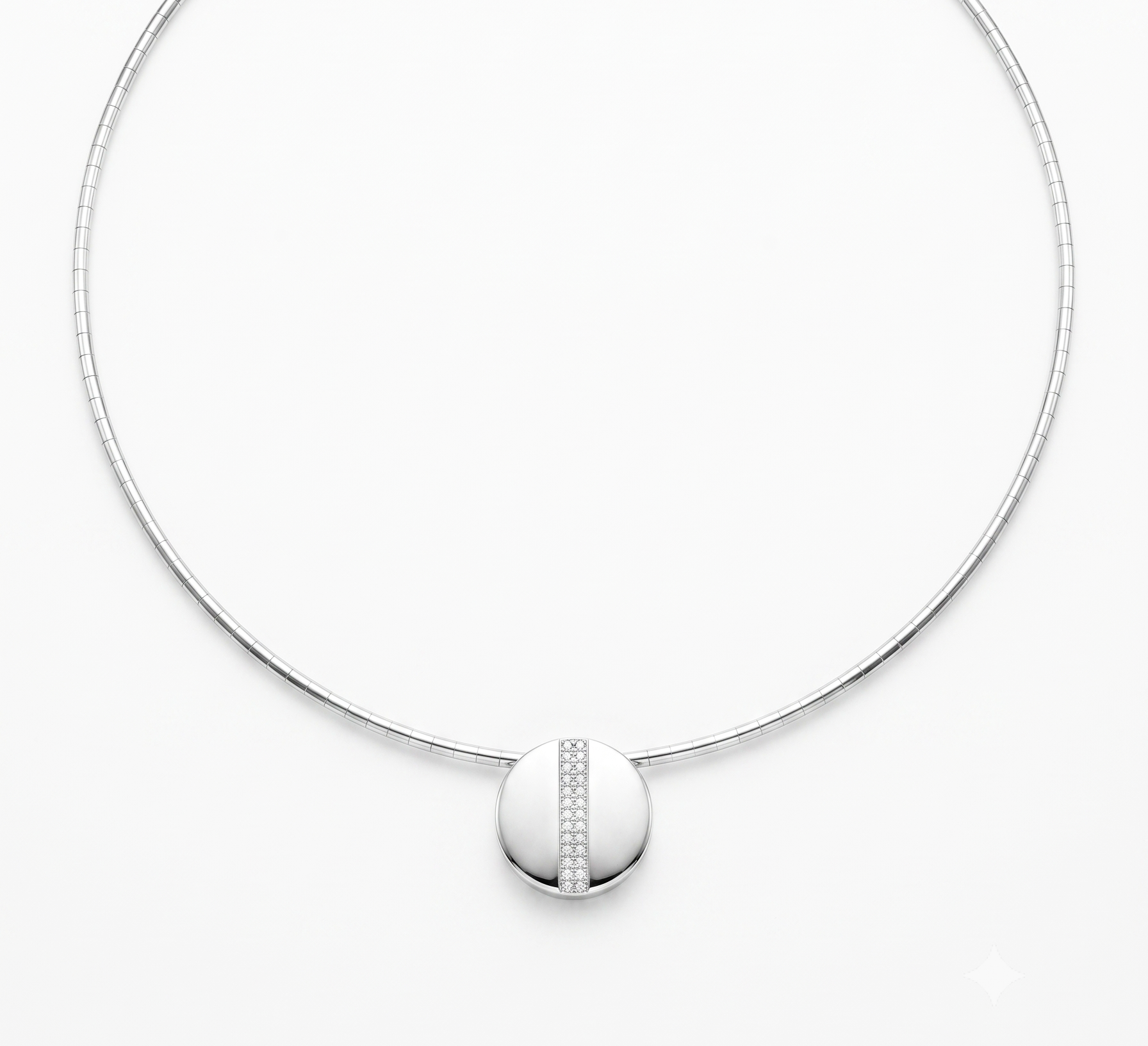 14krt witgouden collier met briljant hanger 28-0.16ct HSI | 42cm