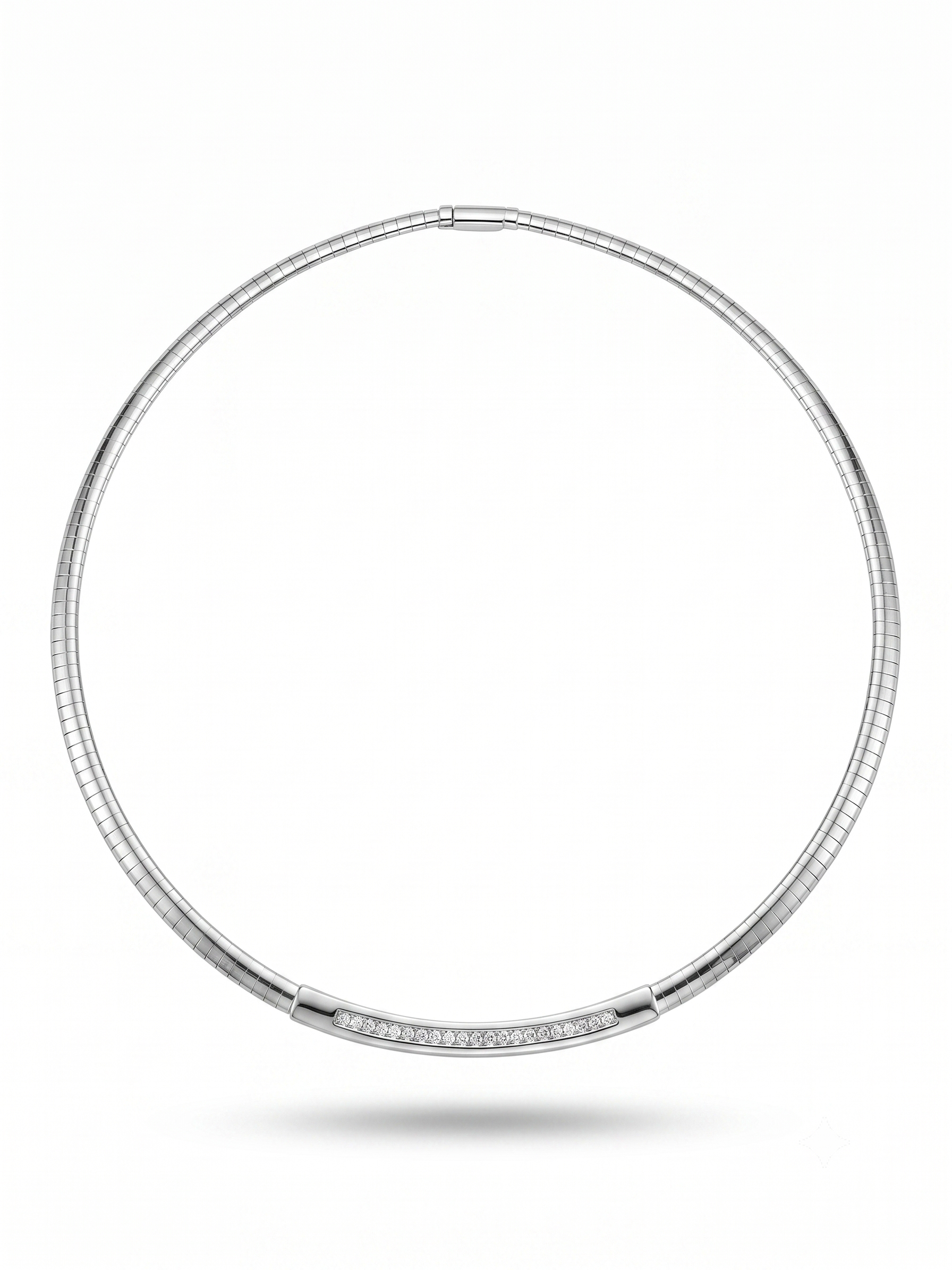 14krt witgouden collier met briljant 0.42ct HSI | 42cm