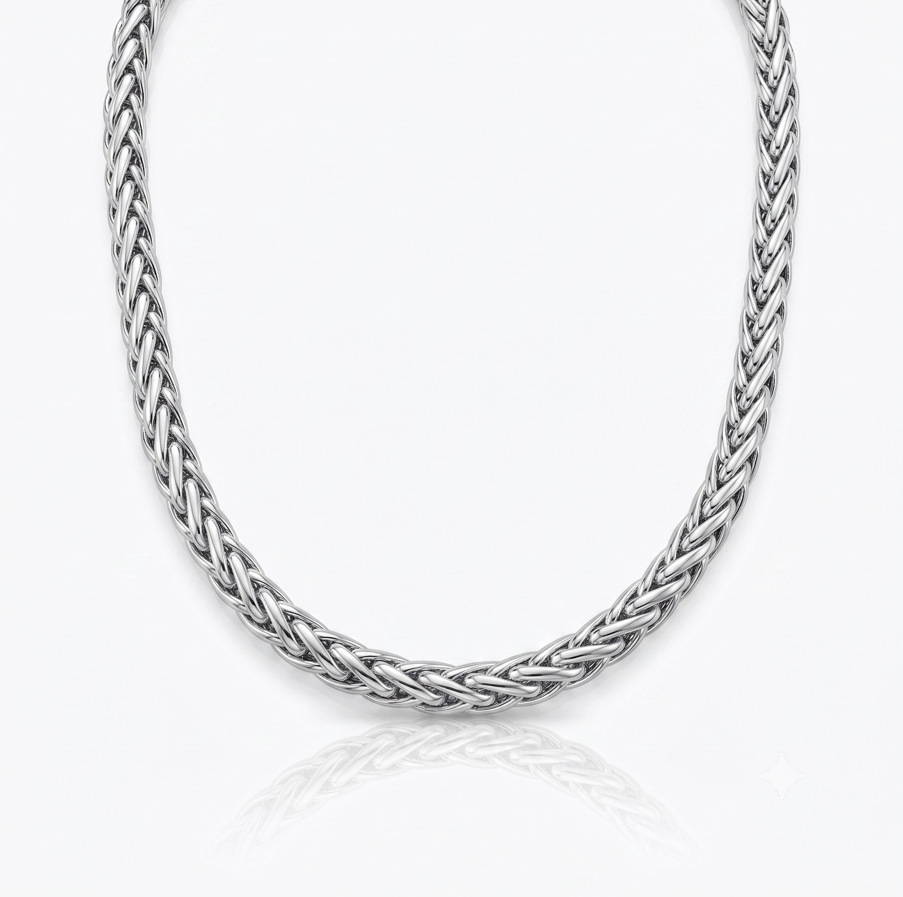 14krt witgouden collier vossestaart 6mm | 45cm