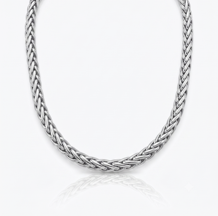 14krt witgouden collier vossestaart 6mm | 45cm